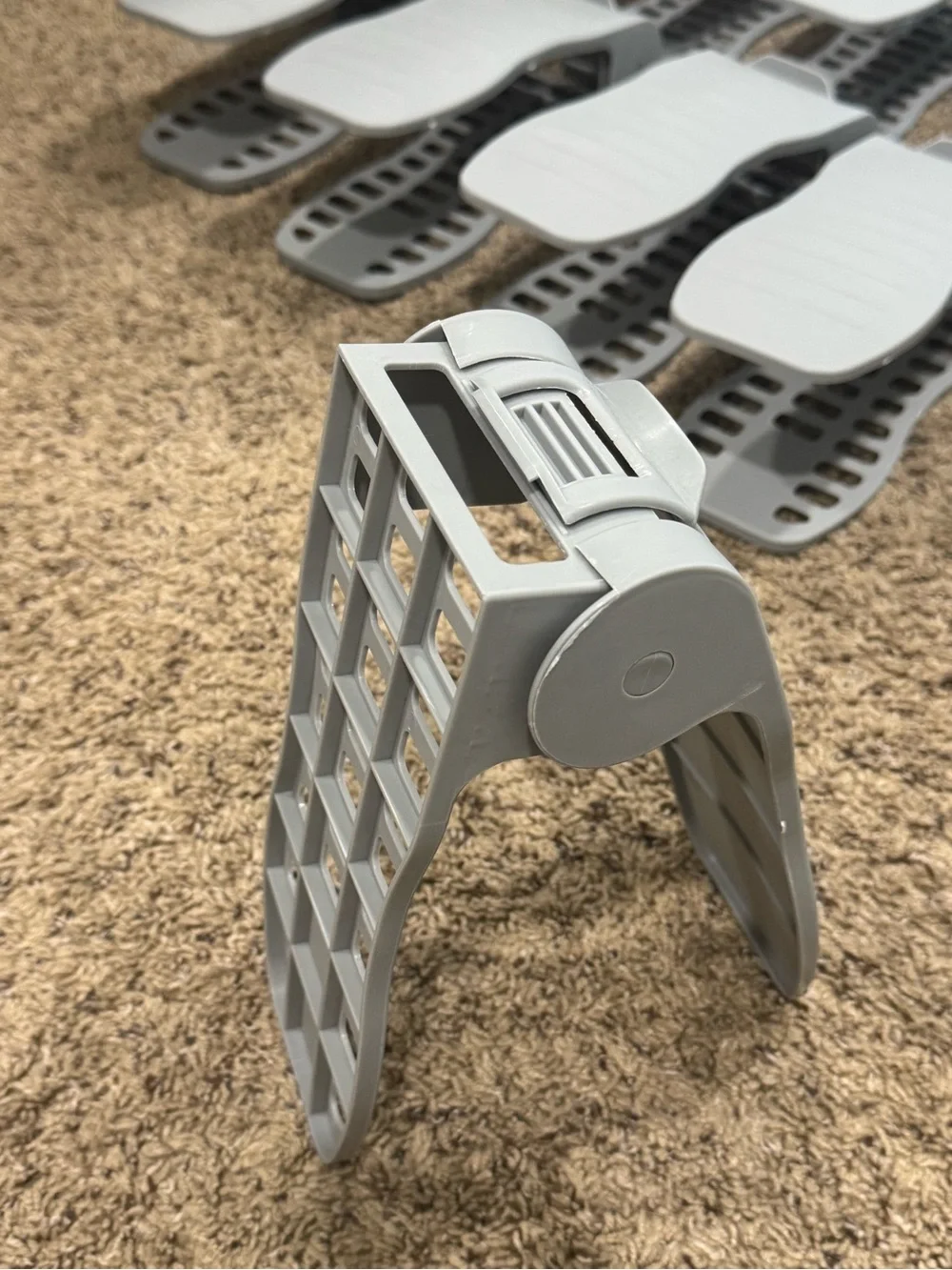 Adjustable Shoe Slot Organizers - Light Gray (Set of 12)